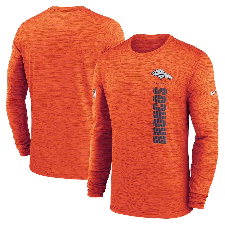 Men Denver Broncos orange 2024 Nike NFL long sleeve t shirts